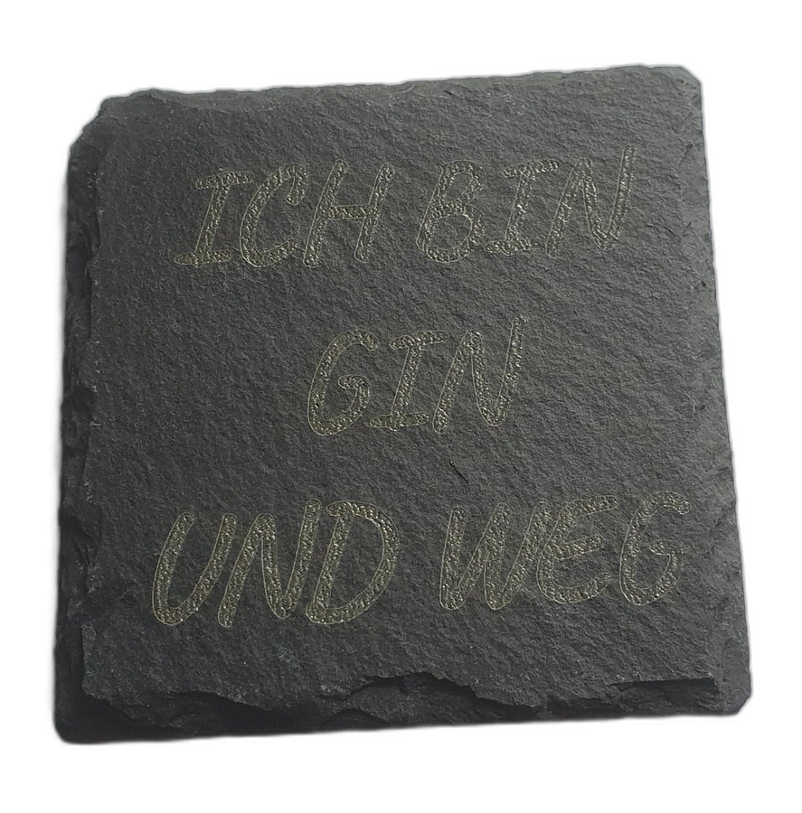 Schieferuntersetzer Quadratisch Gin